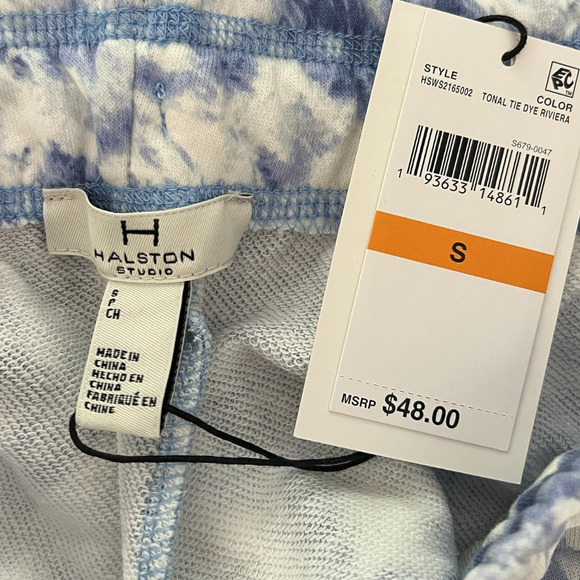 NWT H Halston Studio Blue Tie Dye Shorts Size Small - Picture 3 of 6